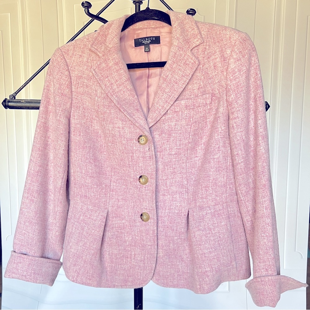 Talbots petite pink wool blazer